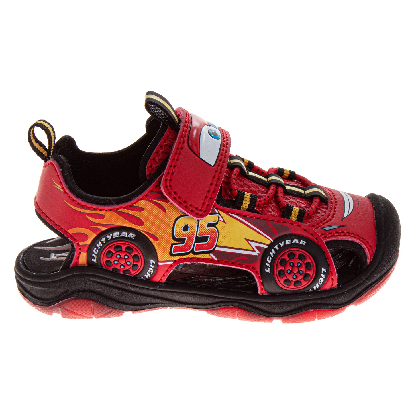 Disney Cars Boys Lightning McQueen Hook and Loop Sport Sandals – Open Toe (Toddler / Kids)