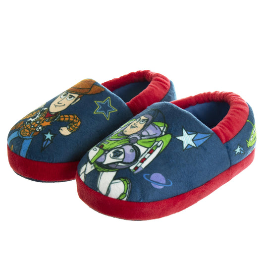 Disney Pixar Toy Story "Cowboy and Space Ranger" Woody and Buzz Toddler Boys' Dual Sizes Slippers