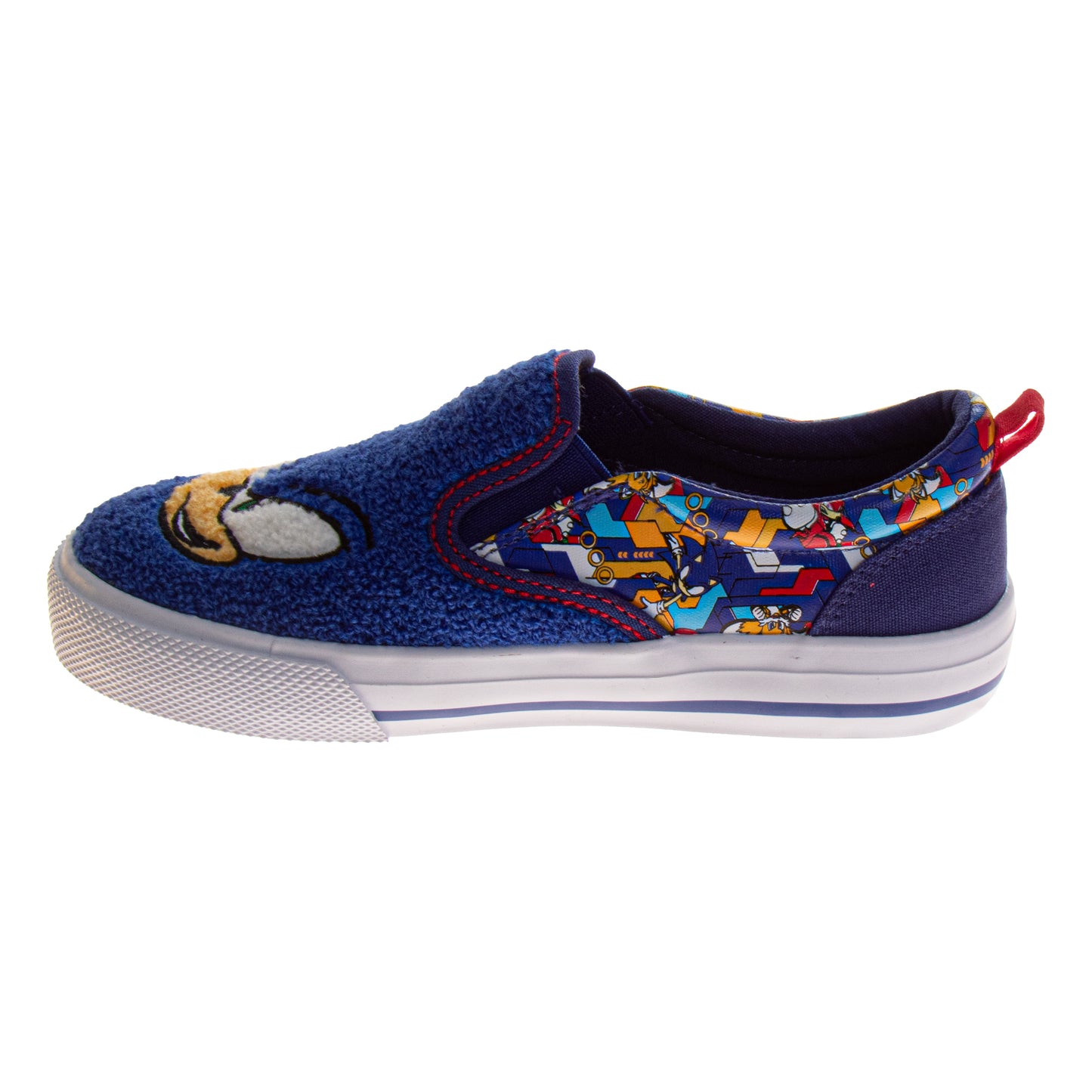 Sonic the Hedgehog Boys Mismatched Slip-On Canvas Sneakers Featuring Sonic and Knuckles (Big Kid)