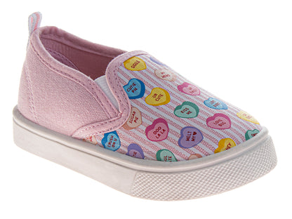 Sweethearts Conversation Hearts SlipOn Shoes Girls  Sweet Style Adorable Easy On/Off Casual Comfort NoLace Design (Toddler)