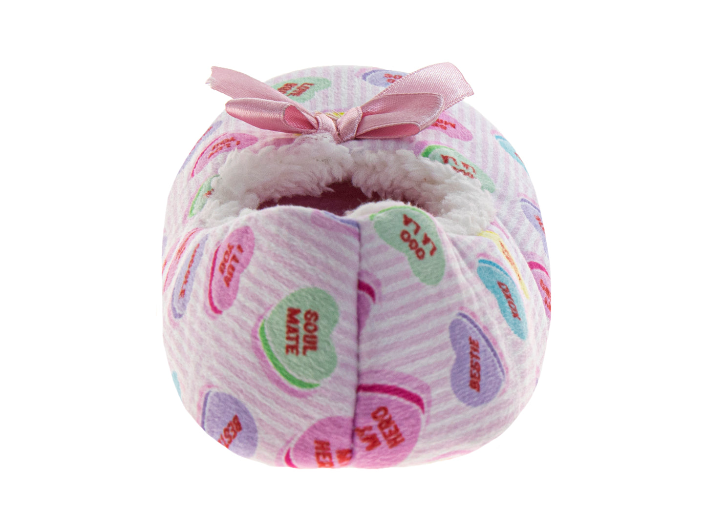 Sweethearts Soft Plush Pink Slippers Girls'  Heart Pattern Cozy Warm Indoor Wear NonSlip Sole (Little Kid / Big Kid)