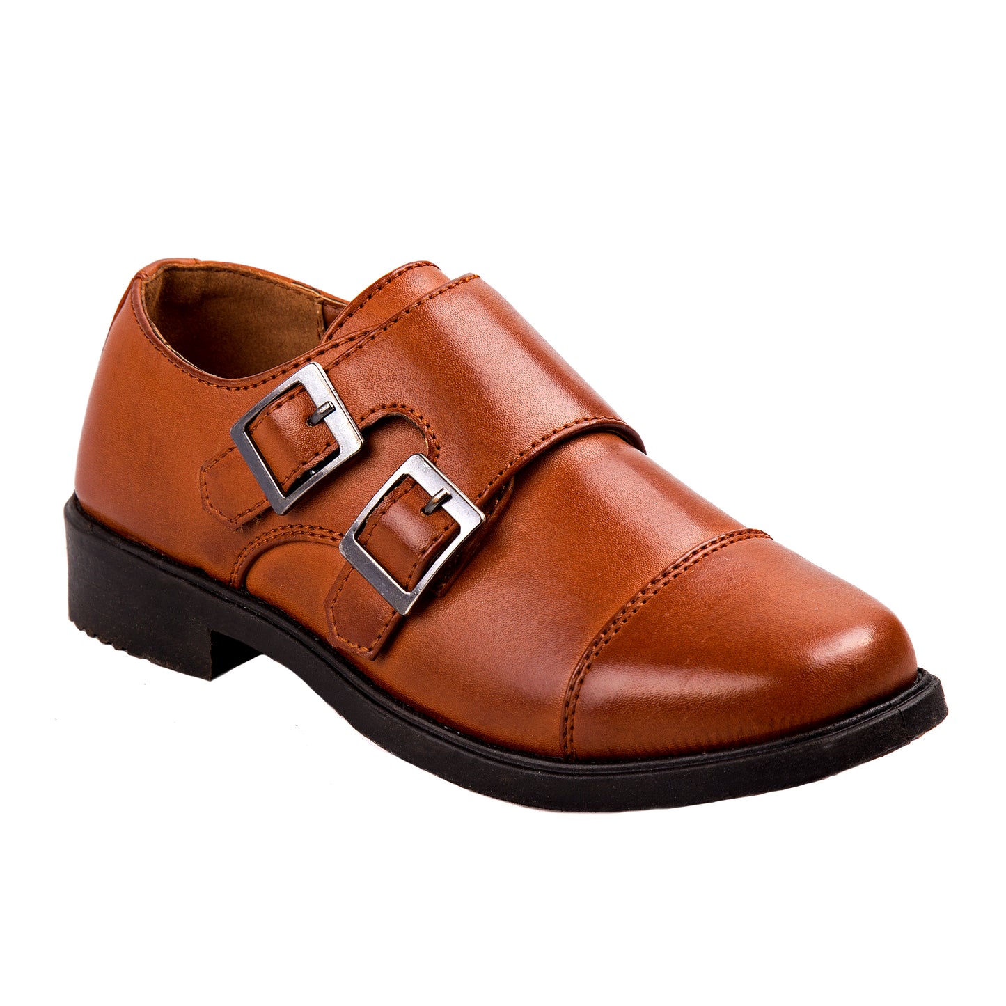 Josmo Boy’s Dress Shoes / Hook and Loop Double Monk Strap Cap Toe Oxford Loafers (Little Kid/Big Kid)
