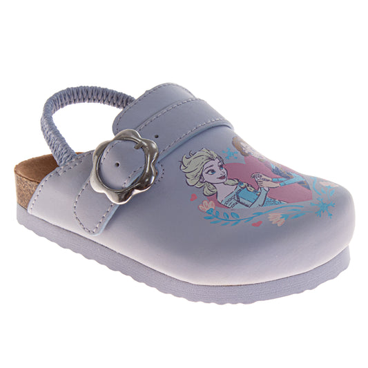 Disney Frozen Anna and Elsa Girls' Clogs SlipOn, Cork Clogs, and Mule Sandals (Toddler / Little Kid)