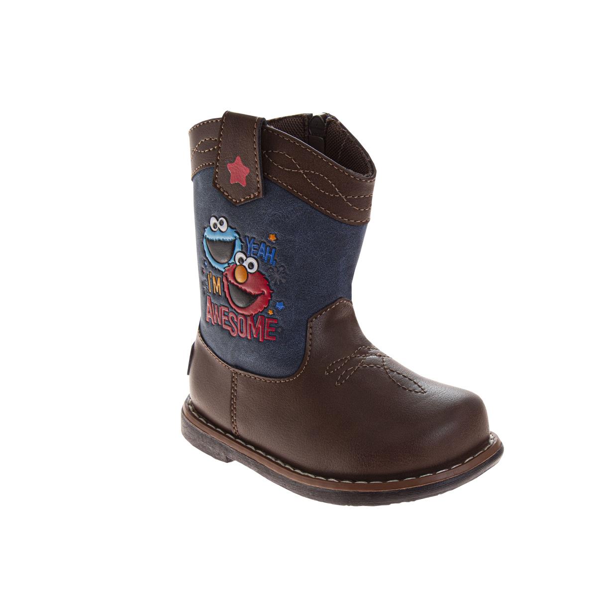 Sesame Street Elmo & Cookie Monster Cowboy Boots  Fun SideZip Footwear for Toddlers