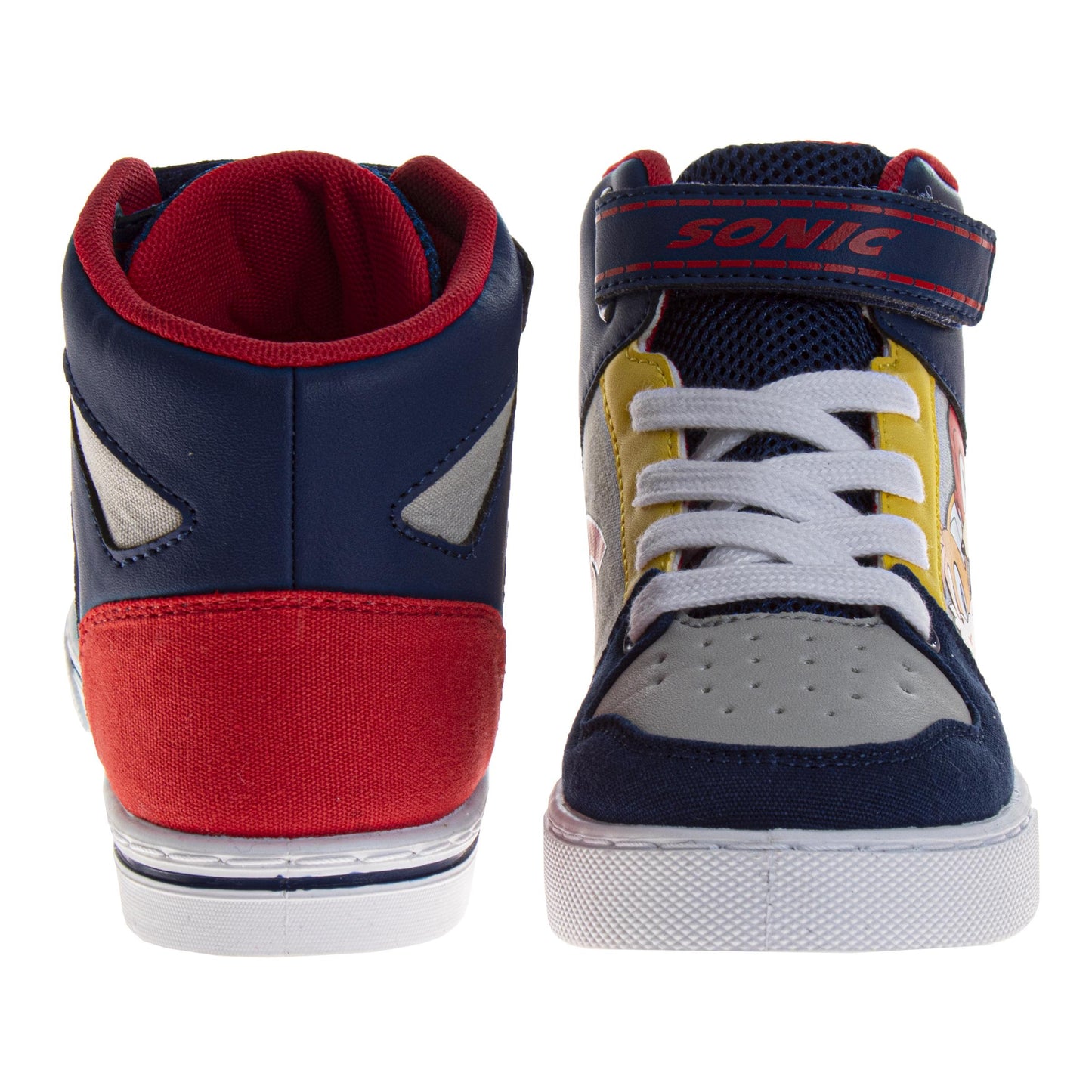 Sonic the Hedgehog Boys High Top Sneakers with Hook and Loop Closure (Big Kid)