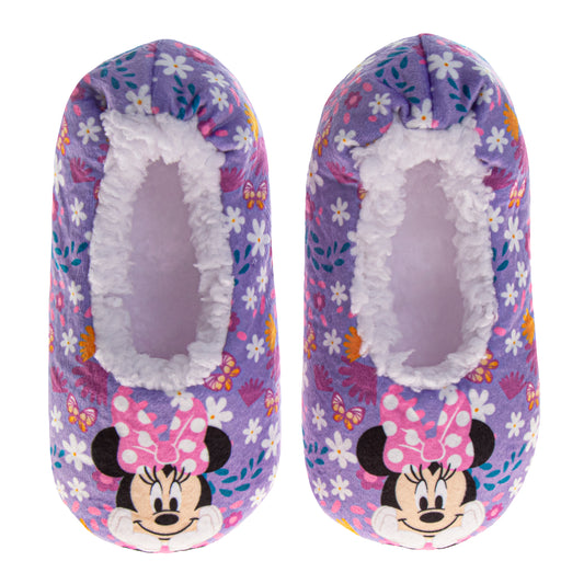 Disney Minnie Mouse Slippers for Girls  Minnie Design Comfortable Cozy Indoor Soft (Toddler / Little Kid)