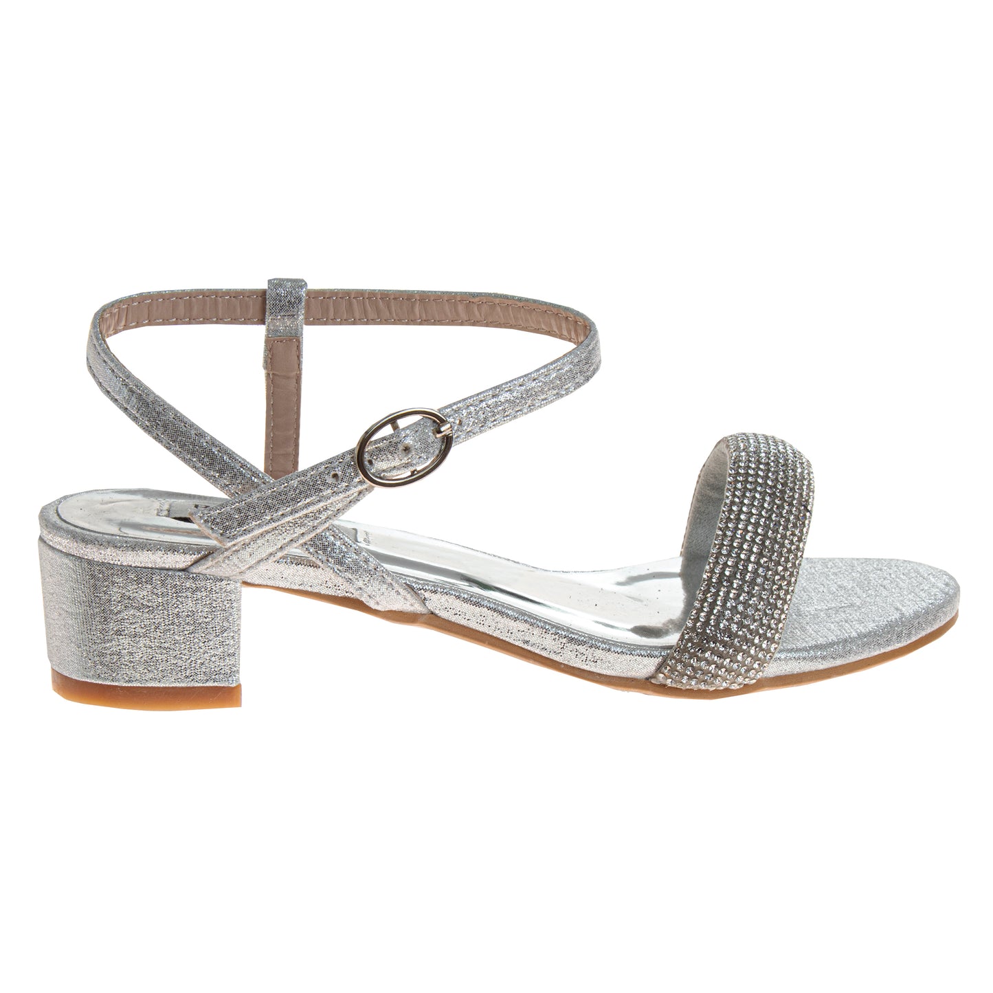Badgley Mischka Low Heeled Dress Shoes Girls - Elegant Glamorous Sparkle Detail Formal Wear Comfort Fit (Little Kid – Big Kid)