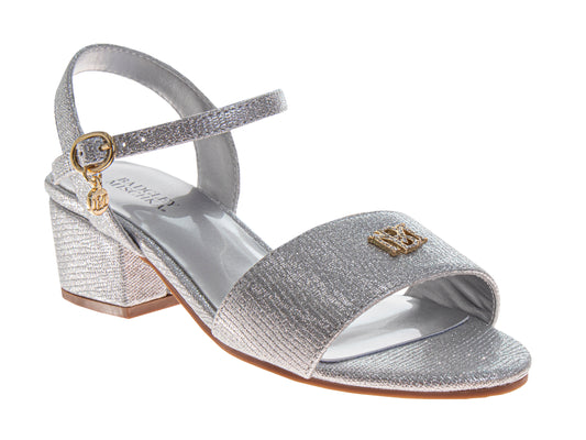 Badgley Mischka Dress Sandals for Girls  Rhinestone Ankle Strap Formal (Little Kids / Big Kids)