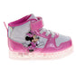 Disney Minnie Mouse High Top Sneakers Girls  Bow Detail Fashion Casual Wear Durable Canvas Ankle Support (Toddler / Little Kid)