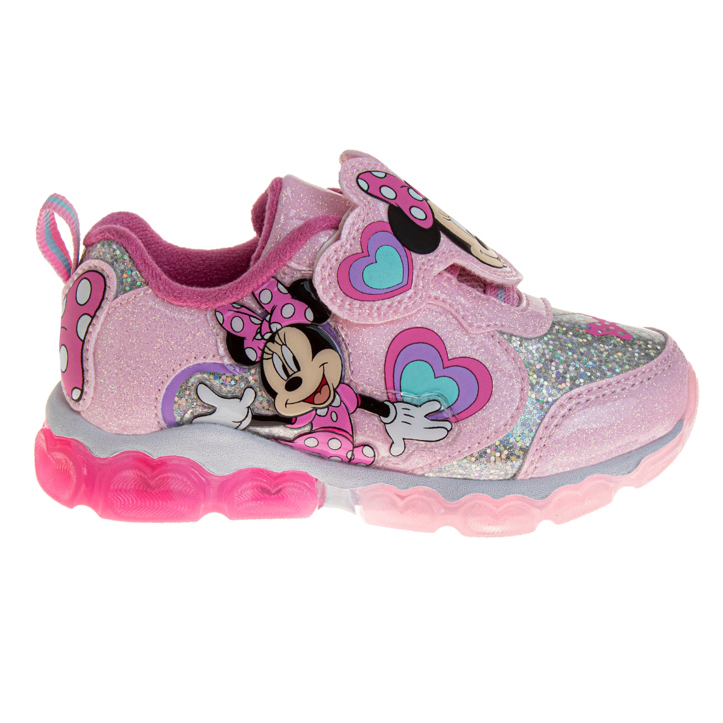 Disney Minnie Mouse Hook and Loop Glitzy Girls Sneakers (Toddlers)