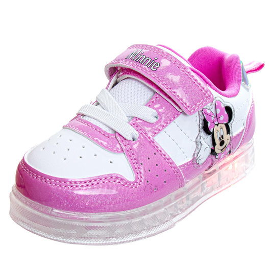 Disney Minnie Mouse Sneakers Girls  Polka Dot Casual Everyday Play Hook and Loop Durable (Toddler / Little Kid)