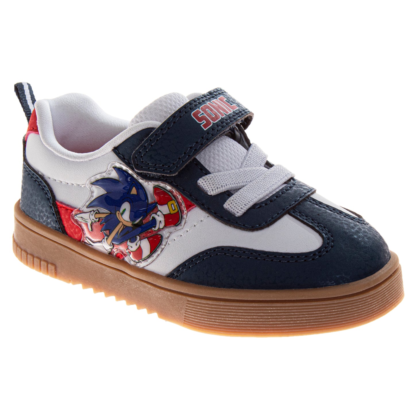 Sega Sonic The Hedgehog Sneakers Boys  Super Speed Athletic Running Adjustable Strap Lightweight Design (Toddler / Little Kid)
