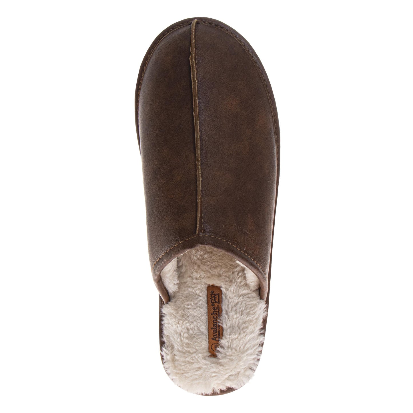 Avalanche Faux Leather Slippers Men's  Cozy Comfortable Warm House Shoes SlipOn Durable Sole (Adult)