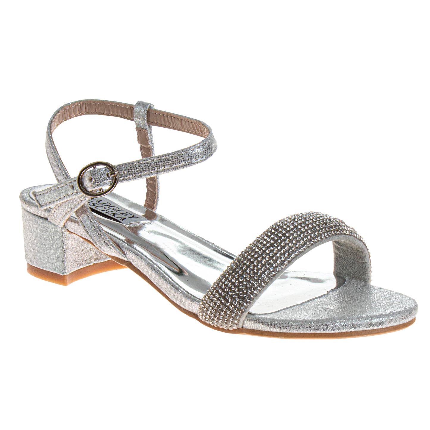 Badgley Mischka Low Heeled Dress Shoes Girls - Elegant Glamorous Sparkle Detail Formal Wear Comfort Fit (Little Kid – Big Kid)