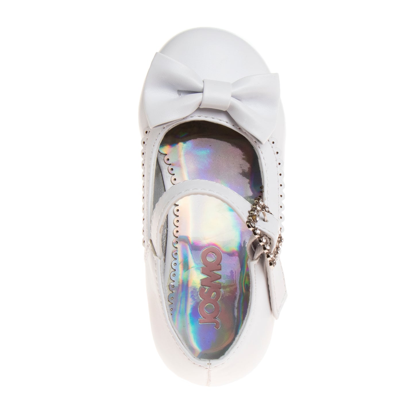 Josmo Girl's Dress Mary Jane Wedding Party Heels Flower Shoes with Hook and Loop Buckle (Toddler)