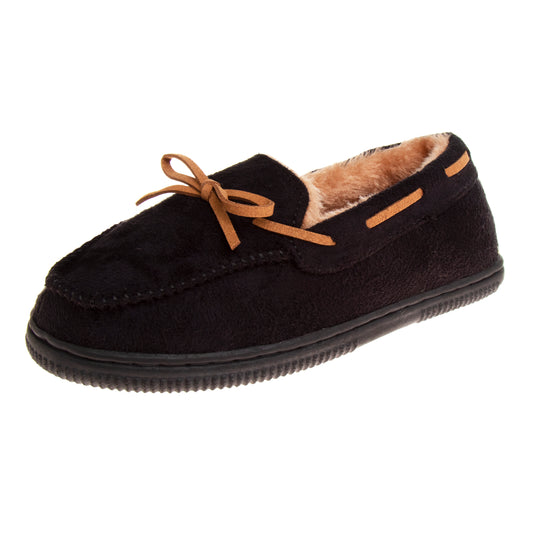 Beverly Hills Polo Club Moccasins Slippers Boys  Classic Fuzzy Lining Cozy Indoor/Outdoor Sole SlipOn (Little Kid / Big Kid)