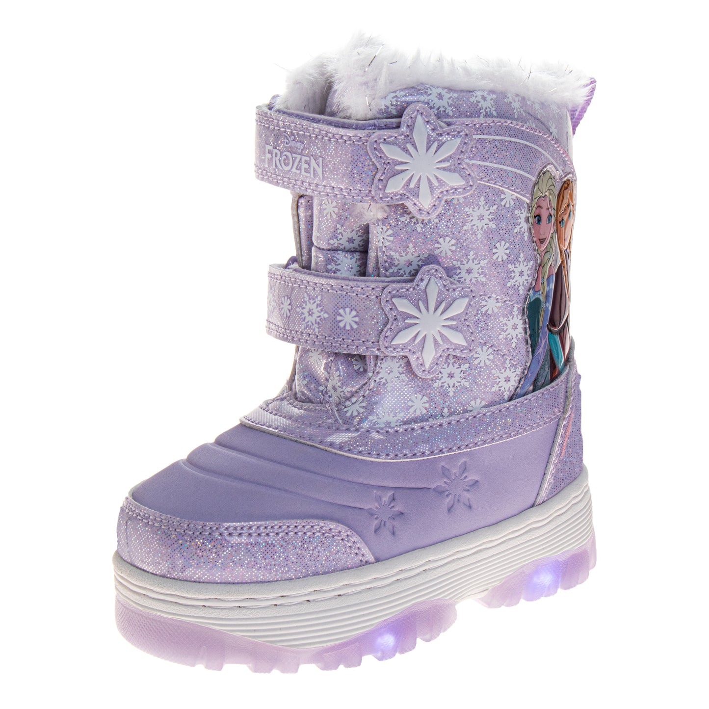 Disney Frozen Elsa and Anna Design Snow Boots Girls  Warm Lined Water Resistant Winter Ready Glitter Detail Toggle Closure (Toddler / Little Kid)