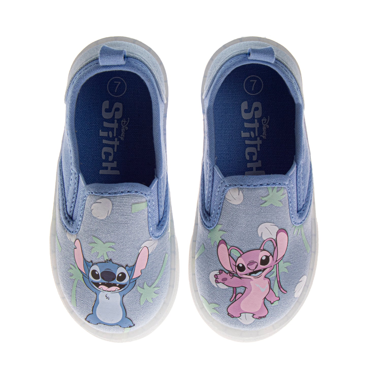 Disney Stitch Girls Light-Up Slip-On Canvas Sneakers with Angel (Toddler)