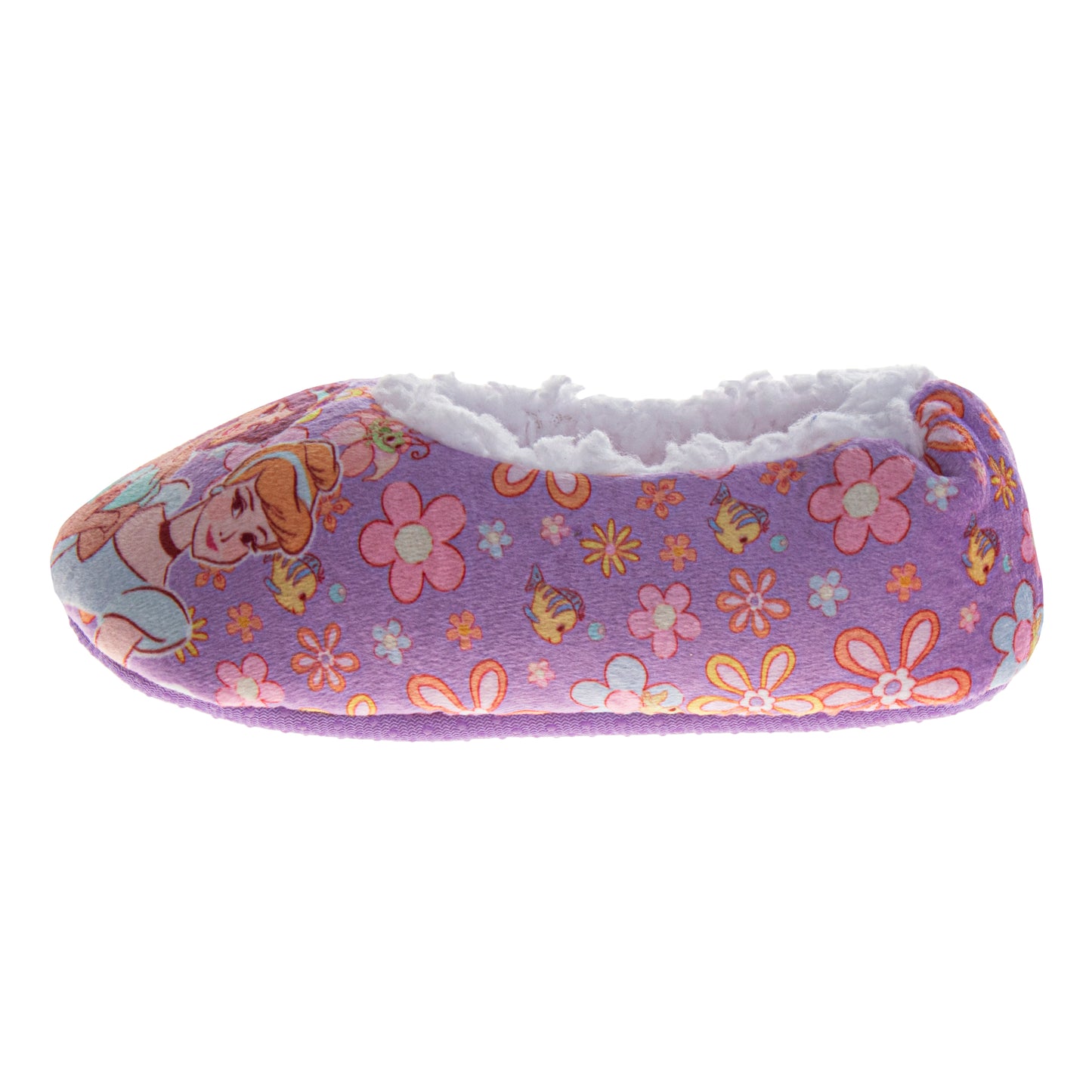 Disney Princess Slippers for Girls  Princess Design Cozy Interior Cushioned Plush (Toddler / Little Kid)