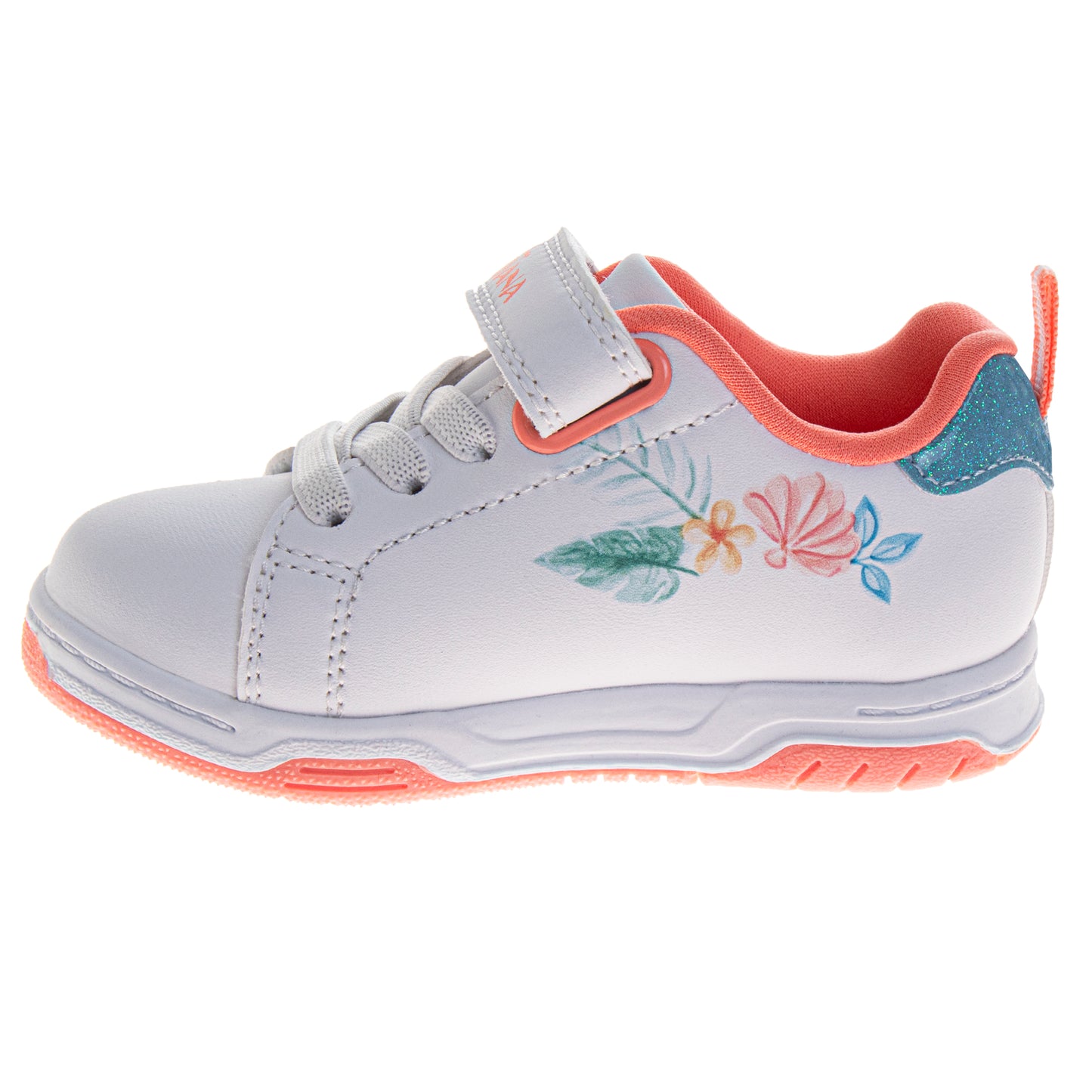 Disney Moana Shoes for Girls' Strap Closure, Laceless Princess Sneakers Featuring Pua & HeiHei (Toddler/Little Kid)