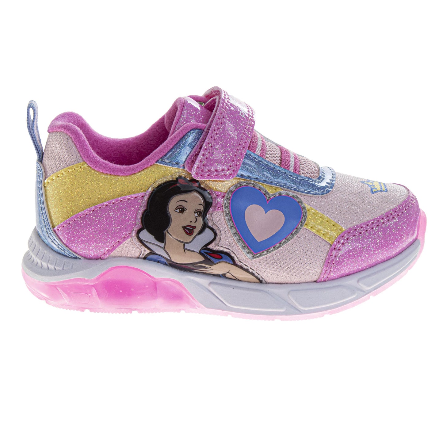 Disney Princess Girls Light-Up Sneakers with Hook and Loop Closure (Little Kid)