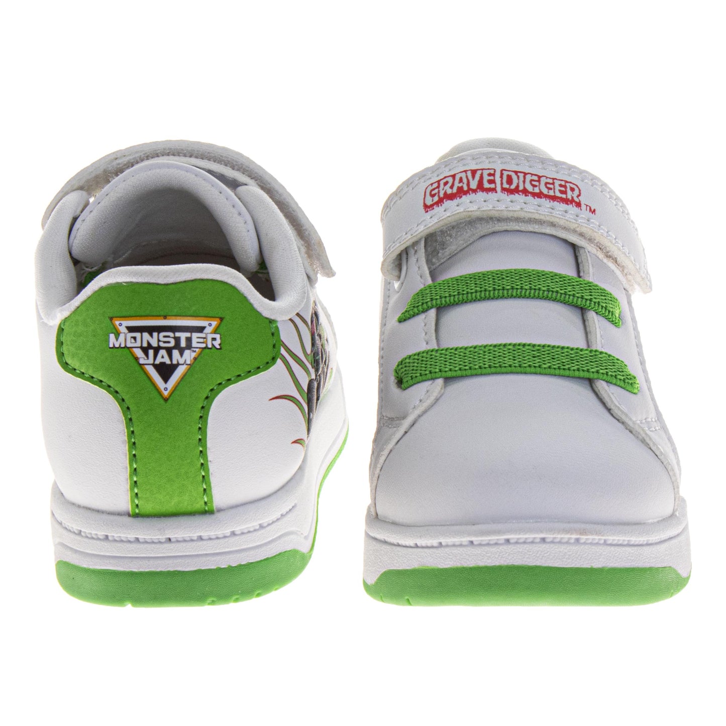 Monster Jam Boys Court Sneakers with Hook and Loop Closure (Little Kid)