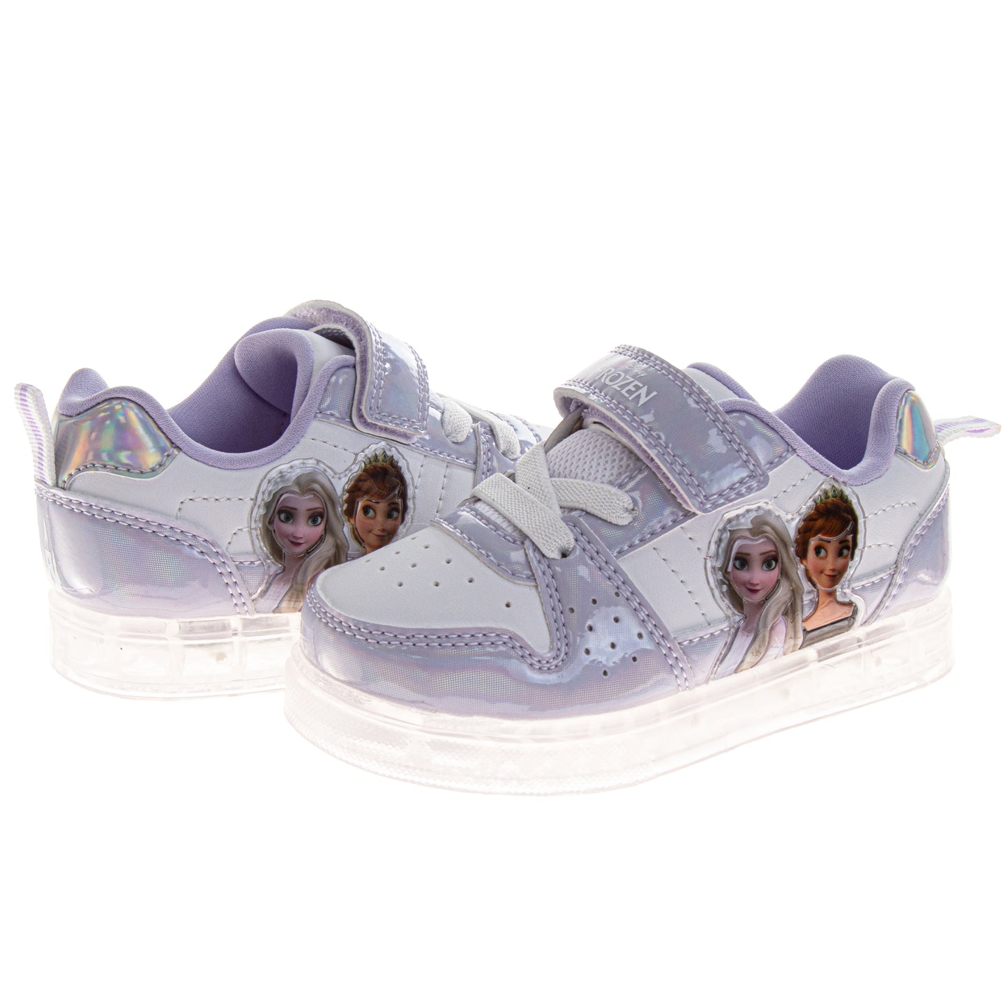 Disney Frozen Sneakers Girls  Elsa and Anna Sparkle Detail Lightweight Athletic Running Shoe Adjustable Closure (Toddler / Little Kid)