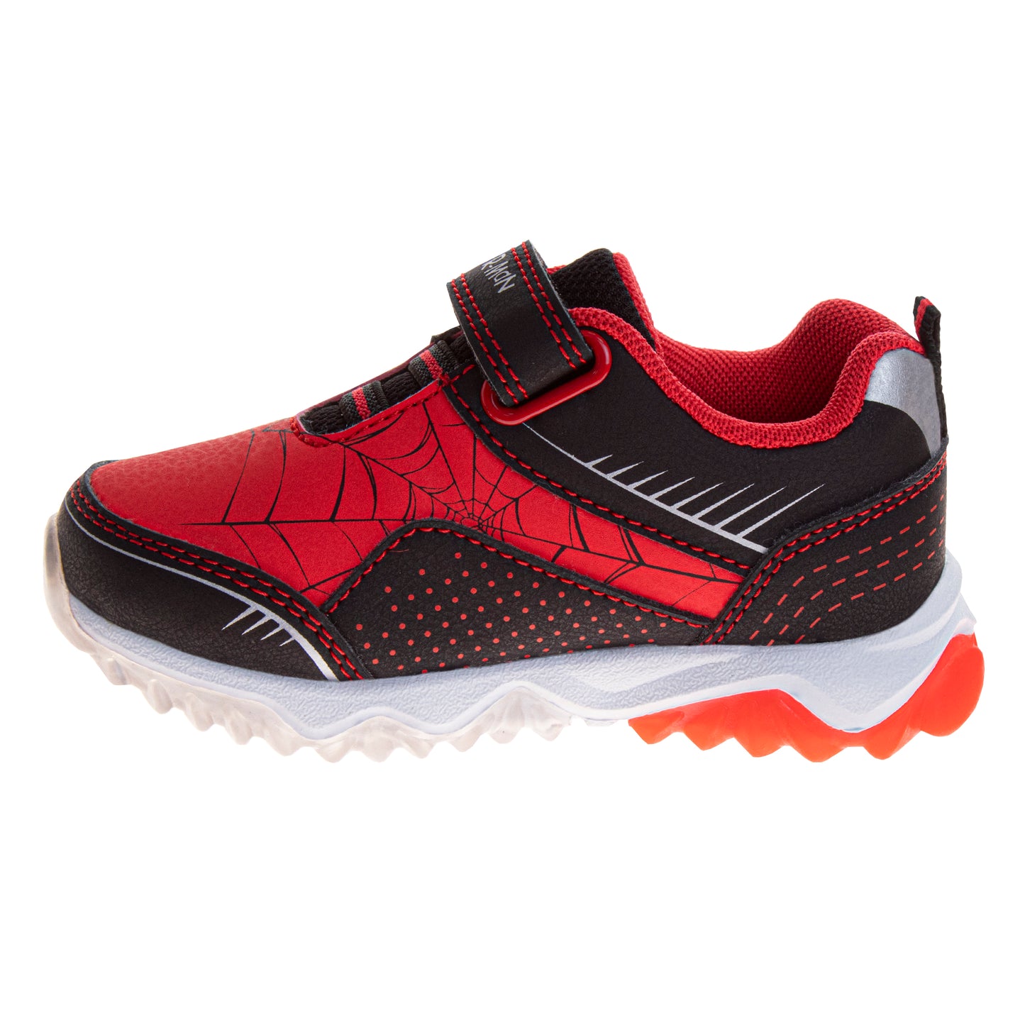 Marvel Spider-Man Boys Light-Up Sneakers with Hook and Loop Closure (Toddler)