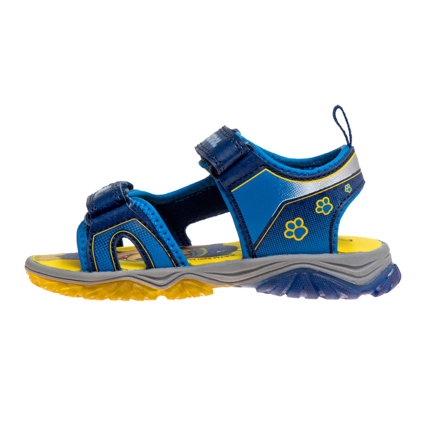 Paw Patrol Chase Marshall Light up Summer Boys Sandals - Hook & Loop Adjustable Strap Open Toe Sandal Water Shoe - Blue (sizes 6-12 Toddler)