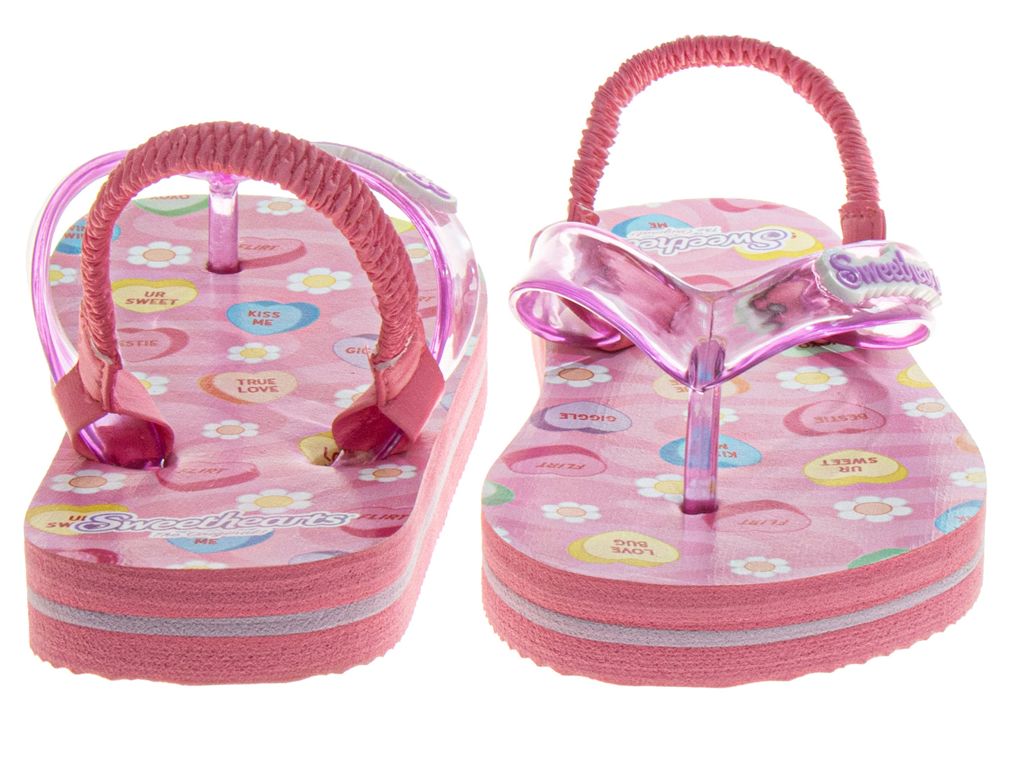 Sweet Heart Toddler Flip Flops Slip-On Beach, Pool Sandals with Strap Slip-Resistant Lightweight (Sizes 6–11 Toddler)
