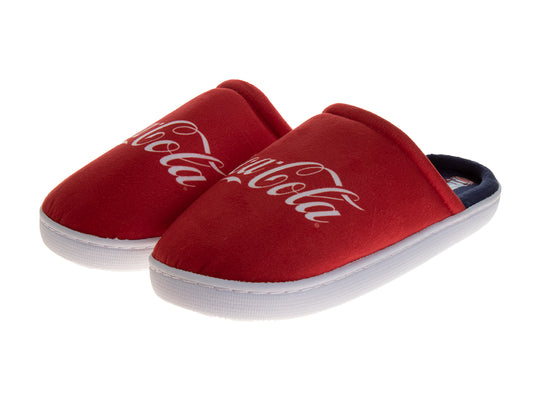 CocaCola Classic Logo Casual Slippers for Men  Cozy SoftLined Indoor Relaxation Footwear (Adult)