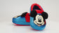 Disney Mickey Mouse Boys' Slippers - Cozy Plush Fuzzy Lightweight Warm Comfort Soft House Shoes - Navy Blue Red (size 5-12 Toddler)